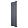 Ovale design radiator in antraciet grijs, 1 kolom, 1600 mm x 480 mm, met een strakke, moderne uitstraling en gladde afwerking