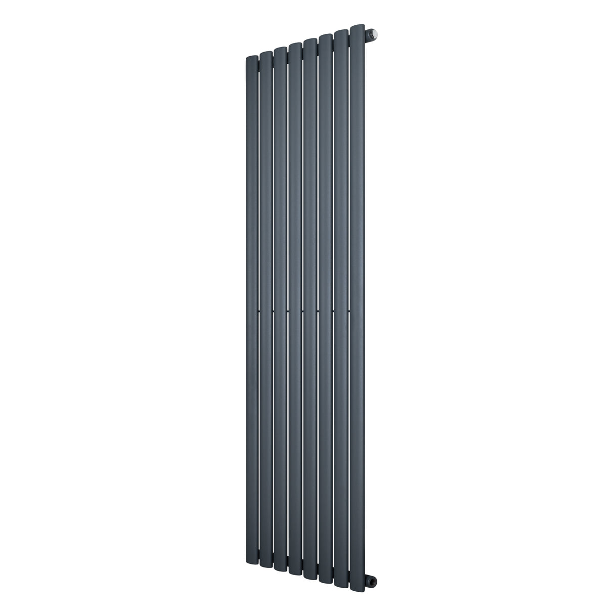 Ovale design radiator in antraciet grijs, 1 kolom, 1600 mm x 480 mm, met een strakke, moderne uitstraling en gladde afwerking