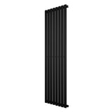 Ovale zwarte design radiator van 1600 mm x 480 mm met een moderne, slanke vorm en gladde afwerking voor een eigentijdse uitstraling