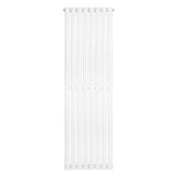 Ovale design radiator in wit, 1 kolom, 1600 mm x 480 mm, met een strakke, moderne uitstraling en gladde, rechte lijnen