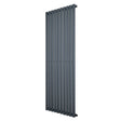 Ovale design radiator in antraciet grijs, 1 kolom, 1600 mm x 600 mm, met strakke lijnen en een moderne uitstraling