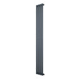 Ovale design radiator in antraciet grijs, 1800 mm x 240 mm, met een strakke, moderne uitstraling en een enkele kolomstructuur