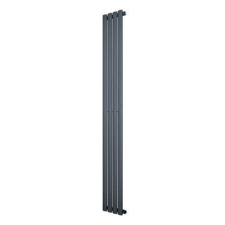 Ovale design radiator in antraciet grijs, 1800 mm x 240 mm, met een strakke, moderne uitstraling en een enkele kolomstructuur