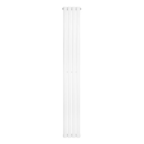 Ovale design radiator in wit, 1 kolom, 1800 mm x 240 mm, met een strakke, moderne uitstraling en gladde afwerking