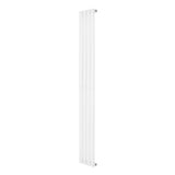 Ovale design radiator in wit, 1 kolom, 1800 mm x 240 mm, met een strakke, moderne uitstraling en gladde afwerking
