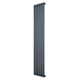 Ovale design radiator in antraciet grijs, 1 kolom, 1800 mm x 360 mm, met een strakke, moderne uitstraling en gladde afwerking