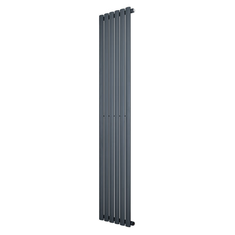 Ovale design radiator in antraciet grijs, 1 kolom, 1800 mm x 360 mm, met een strakke, moderne uitstraling en gladde afwerking