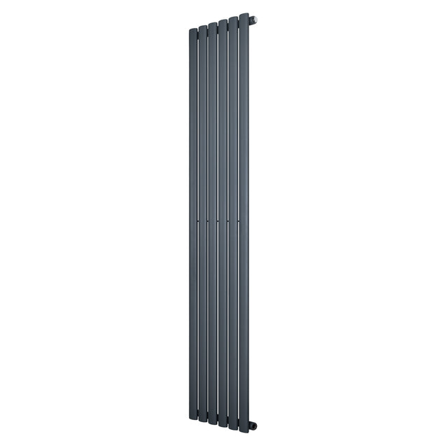 Ovale design radiator in antraciet grijs, 1 kolom, 1800 mm x 360 mm, met een strakke, moderne uitstraling en gladde afwerking