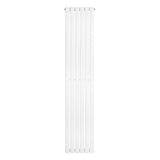 Ovale design radiator in wit, 1 kolom, 1800 mm x 360 mm, met een strakke, moderne uitstraling en gladde afwerking