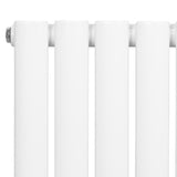 Ovale design radiator met één kolom, 1800 mm x 360 mm, strak en modern in glanzend wit met een gladde, stevige afwerking