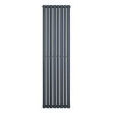 Ovale design radiator in antraciet grijs, 1 kolom, 1800 mm x 480 mm, met een strakke, moderne uitstraling en gladde afwerking