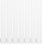 Ovale design radiator in wit met één kolom, 1800 mm x 480 mm, gladde afwerking en moderne uitstraling voor elke ruimte