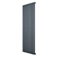 Ovale design radiator in antraciet grijs, 1 kolom, 1800 mm x 600 mm, met een strakke, moderne uitstraling en gladde afwerking