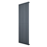 Ovale design radiator in antraciet grijs, 1 kolom, 1800 mm x 600 mm, met een strakke, moderne uitstraling en gladde afwerking