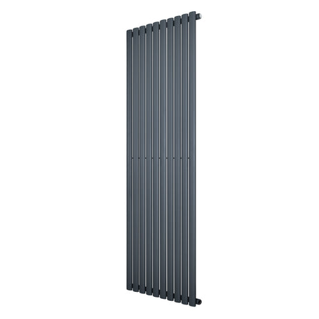 Ovale design radiator in antraciet grijs, 1 kolom, 1800 mm x 600 mm, met een strakke, moderne uitstraling en gladde afwerking