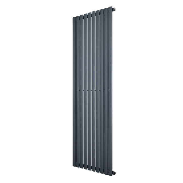 Ovale design radiator in antraciet grijs, 1 kolom, 1800 mm x 600 mm, met een strakke, moderne uitstraling en gladde afwerking