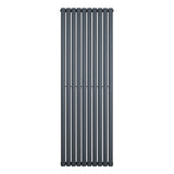 Ovale design radiator in antraciet grijs, 1 kolom, 1800 mm x 600 mm, met een strakke, moderne uitstraling en gladde afwerking