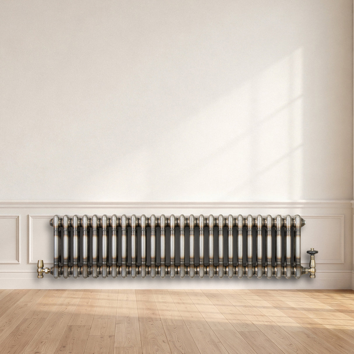Traditionele Radiator - 2-Kolom - 300 x 1190 mm - Ruw Metaal