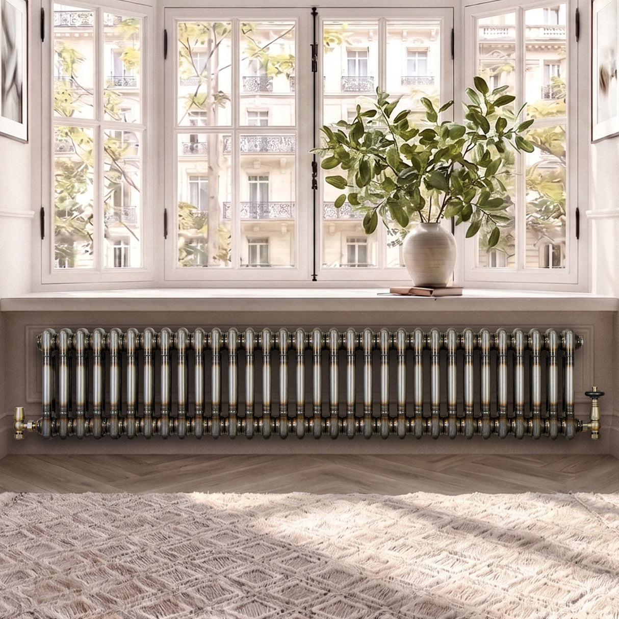 Traditionele Radiator - 2-Kolom - 300 x 1460 mm - Ruw Metaal