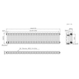 Traditionele Radiator - 2-Kolom - 300 x 1460 mm - Ruw Metaal