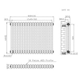 Traditionele Radiator - 2-Kolom - 600 x 830 mm - Ruw Metaal