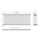 Traditionele Radiator - 2-Kolom - 600 x 1460 mm - Ruw Metaal