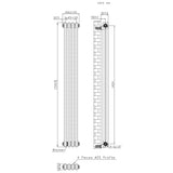 Traditionele Radiator - 2-Kolom - 1500 x 200 mm - Ruw Metaal
