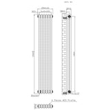 Traditionele Radiator - 2-Kolom - 1500 x 290 mm - Ruw Metaal