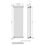 Traditionele Radiator - 2-Kolom - 1500 x 470 mm - Ruw Metaal