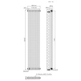 Traditionele Radiator - 2-Kolom - 1800 x 380 mm - Ruw Metaal