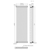 Traditionele Radiator - 2-Kolom - 1800 x 560 mm - Ruw Metaal