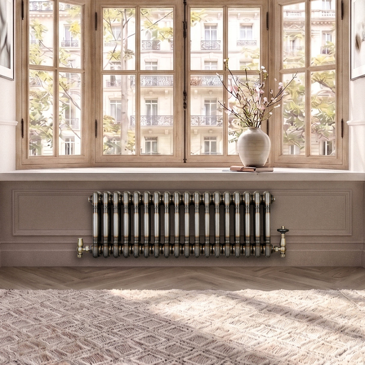 Traditionele Radiator - 3-Kolom - 300 x 650 mm - Ruw Metaal