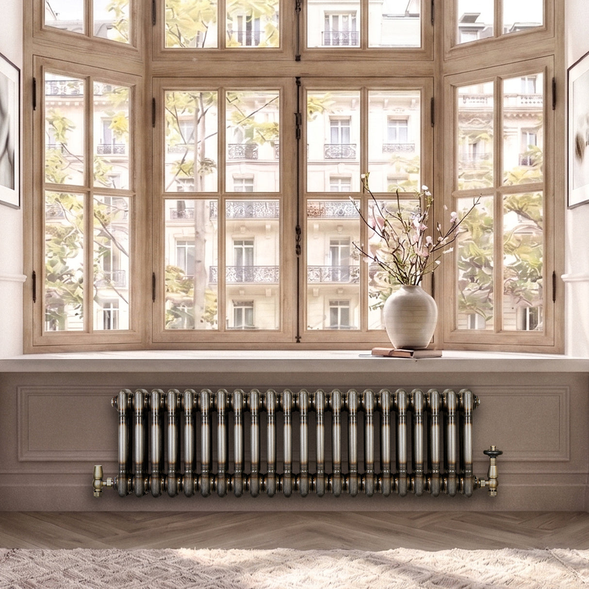 Traditionele Radiator - 3-Kolom - 300 x 830 mm - Ruw Metaal