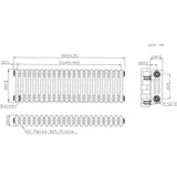 Traditionele Radiator - 3-Kolom - 300 x 830 mm - Ruw Metaal
