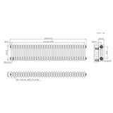 Traditionele Radiator - 3-Kolom - 300 x 1460 mm - Ruw Metaal