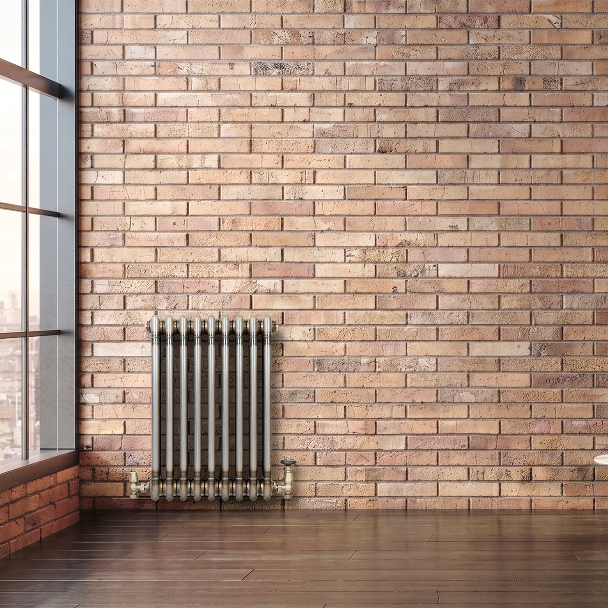 Traditionele Radiator - 3-Kolom - 600 x 425 mm - Ruw Metaal