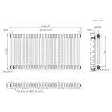 Traditionele Radiator - 3-Kolom - 600 x 1190 mm - Ruw Metaal