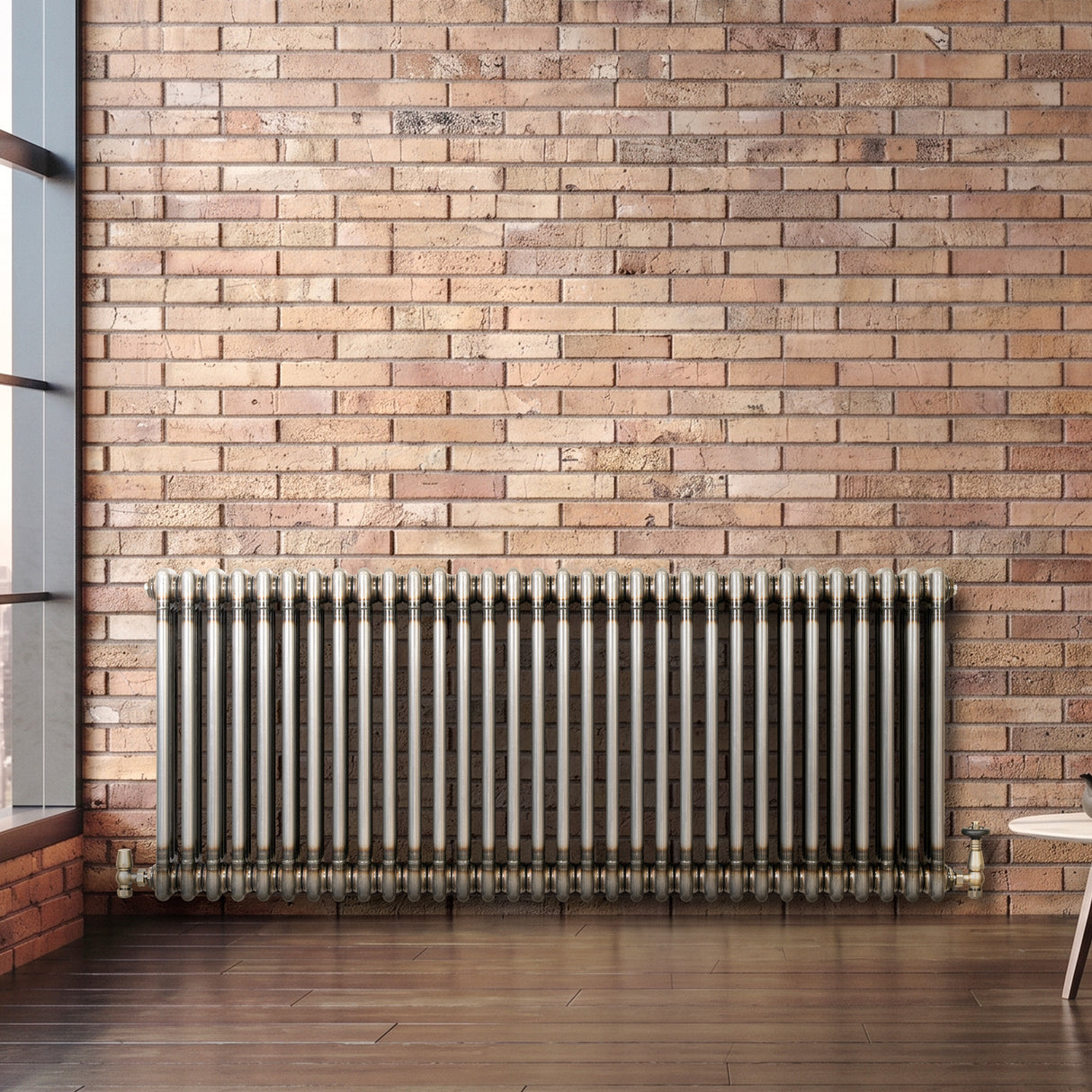 Traditionele Radiator - 3-Kolom - 600 x 1460 mm - Ruw Metaal