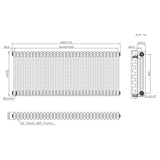 Traditionele Radiator - 3-Kolom - 600 x 1460 mm - Ruw Metaal