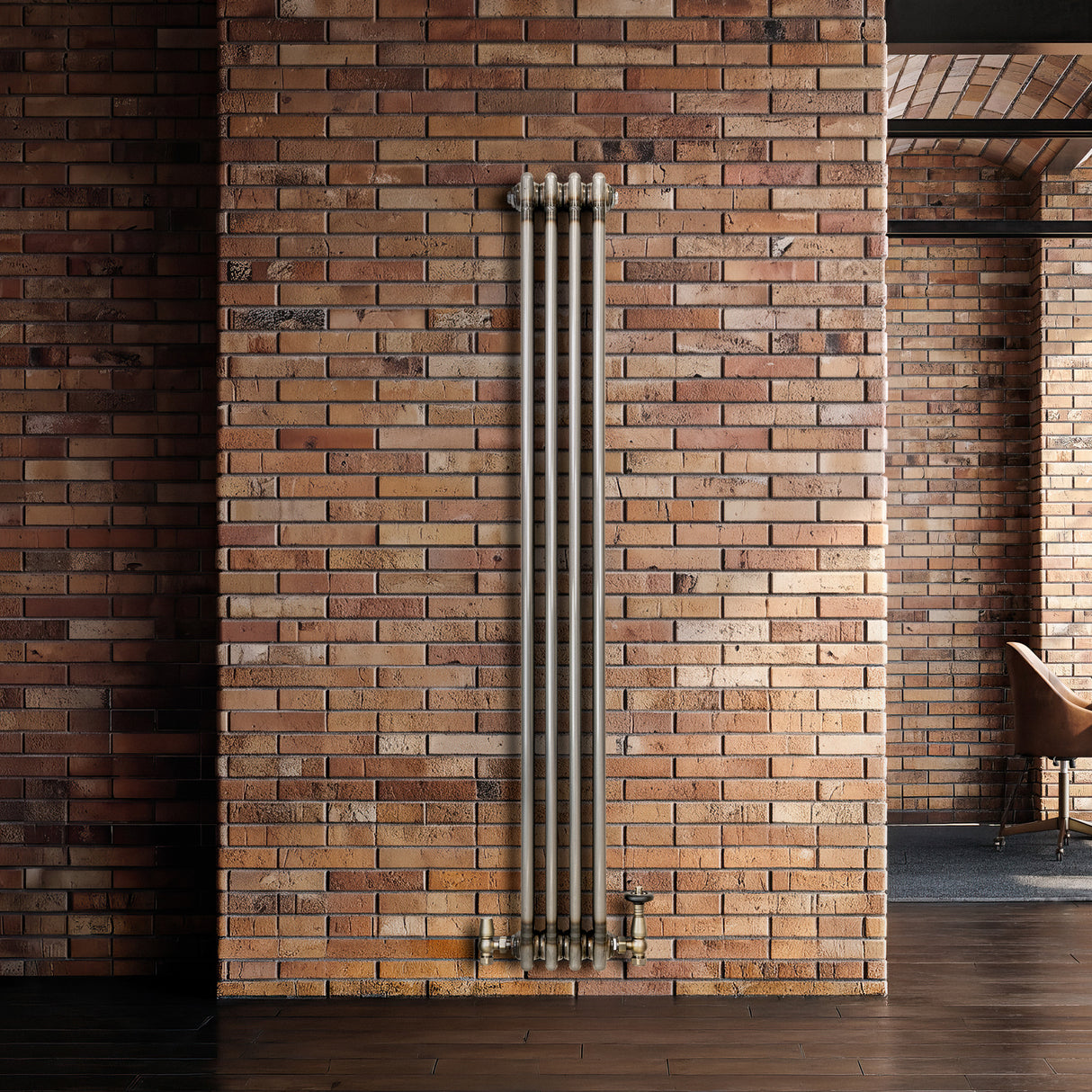 Traditionele Radiator - 3-Kolom - 1500 x 200 mm - Ruw Metaal