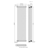 Traditionele Radiator - 3-Kolom - 1800 x 470 mm - Ruw Metaal