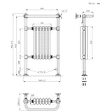 Klassieke Radiator met Verwarmde Handdoekrek - 950 mm x 570 mm - Antraciet Grijs