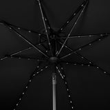 LED Kantelbare Stokparasol 2.7 m met Parasolvoet - Zwart