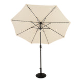 LED Kantelbare Stokparasol 2.7 m met Parasolvoet - Crème