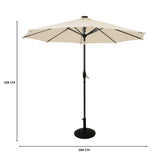 LED Kantelbare Stokparasol 2.7 m met Parasolvoet - Crème