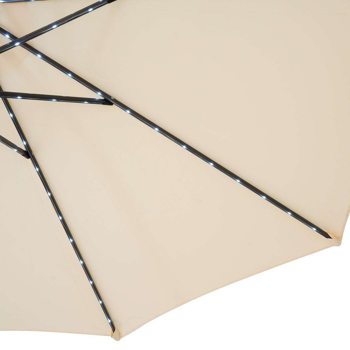 LED Kantelbare Stokparasol 2.7 m met Parasolvoet - Crème