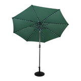 LED Kantelbare Stokparasol 2.7 m met Parasolvoet - Groen