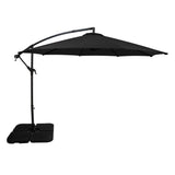 Zweefparasol 3 m met Vierkante Parasolvoet - Zwart