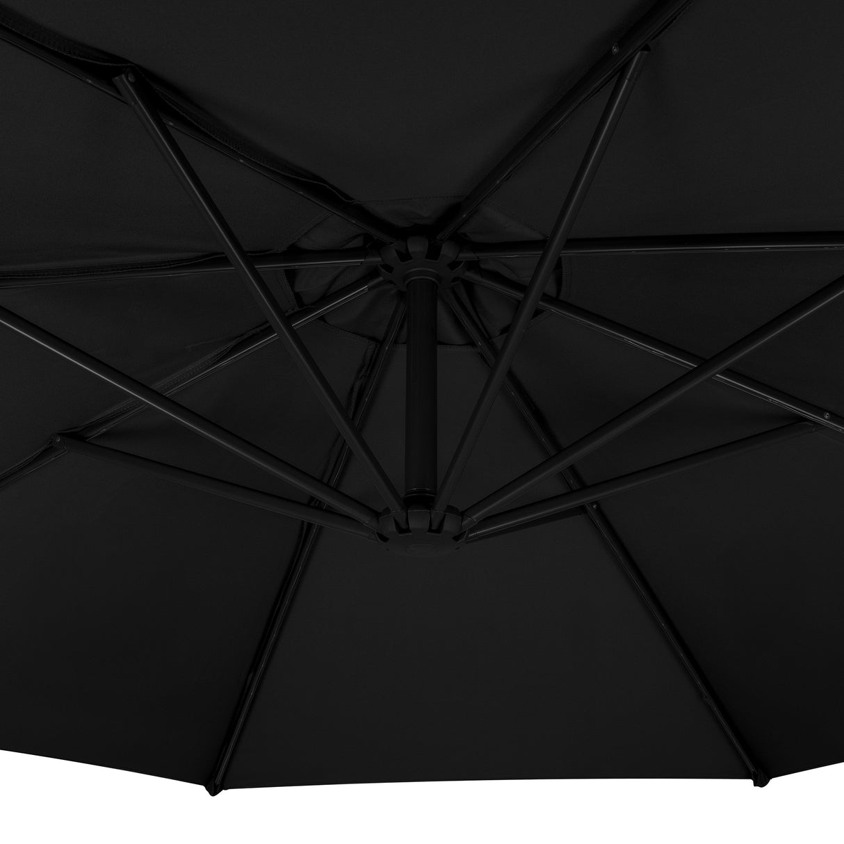 Zweefparasol 3 m met Vierkante Parasolvoet - Zwart