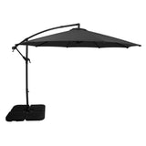 Zweefparasol 3 m met Vierkante Parasolvoet - Grijs